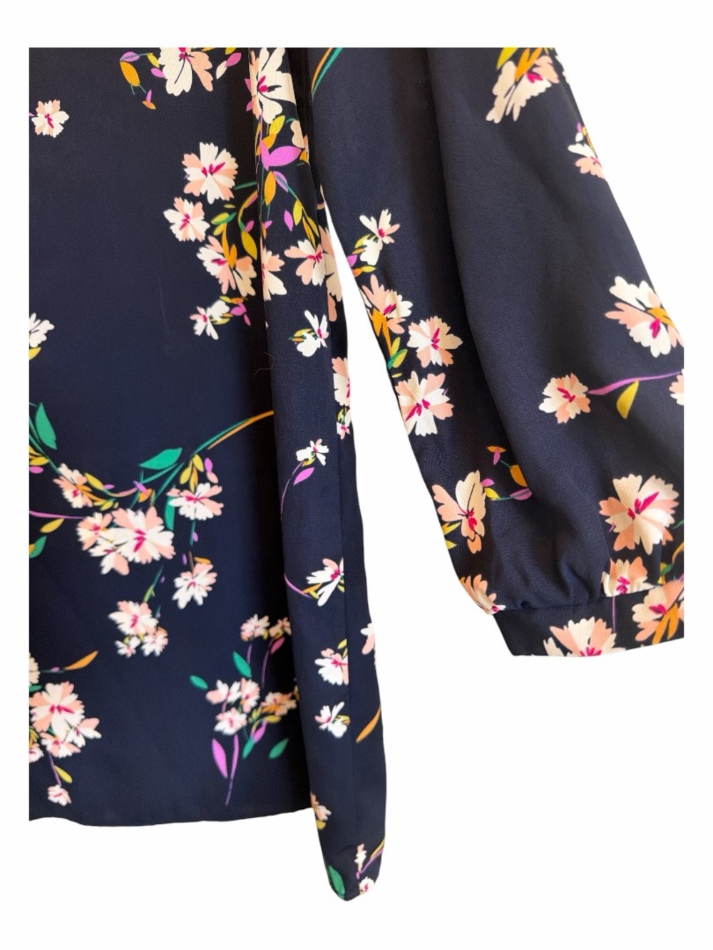 Lulu’s Floral Long Sleeve Mini Dress Size Medium Black Romantic Cottagecore - Picture 8 of 9